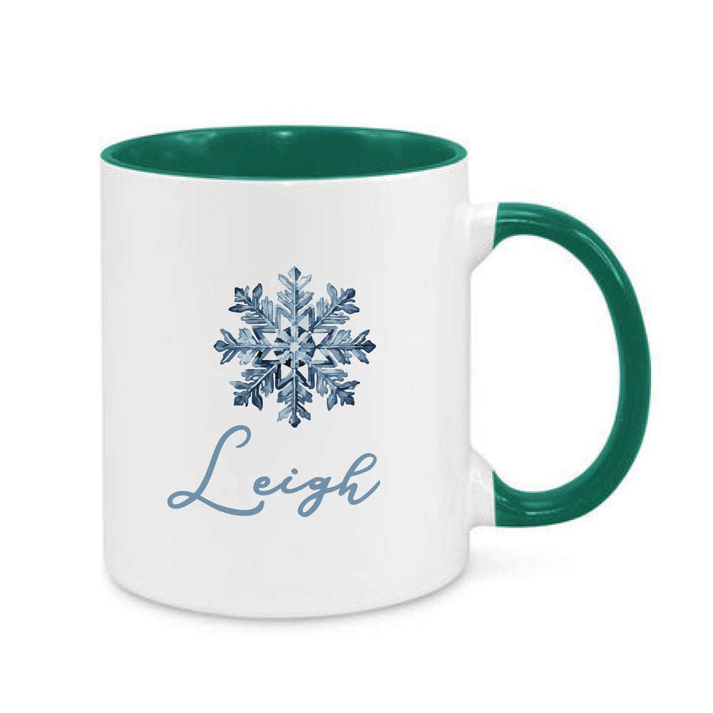 Personalised Blue Snowflake Mug