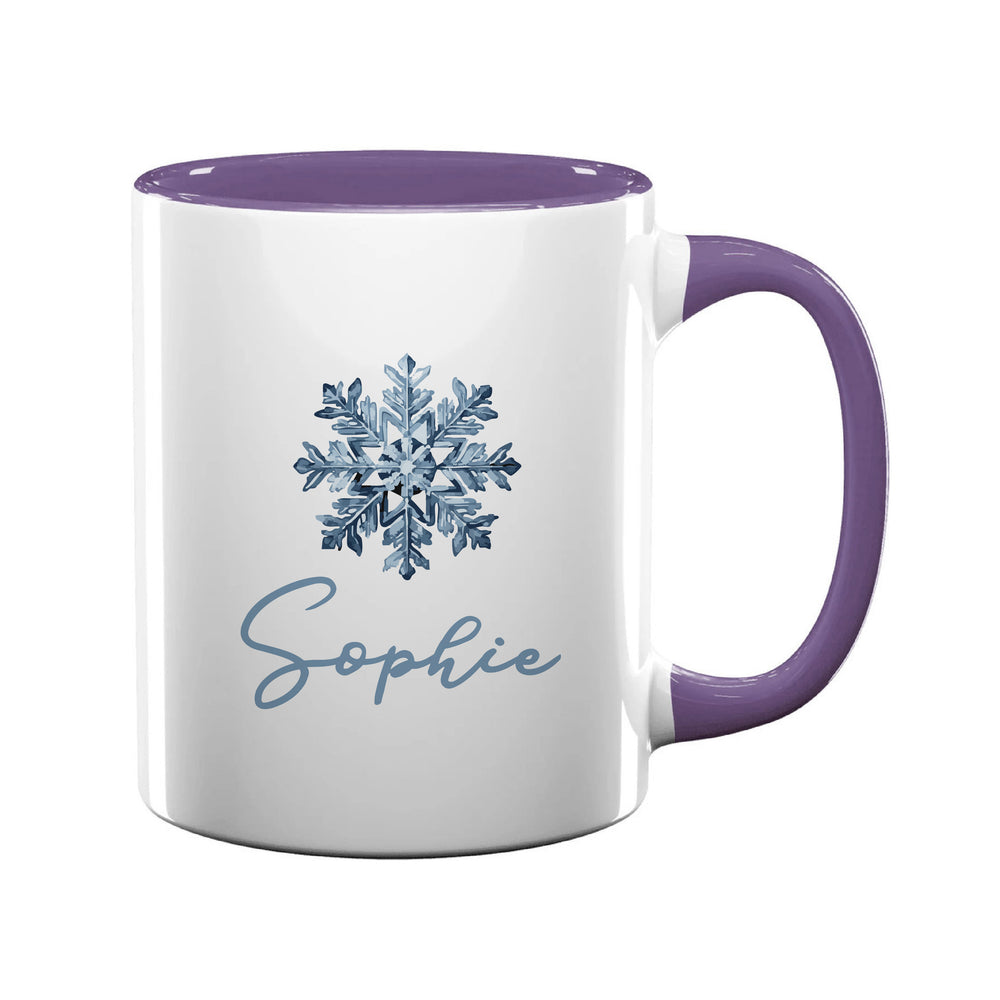 Personalised Blue Snowflake Mug