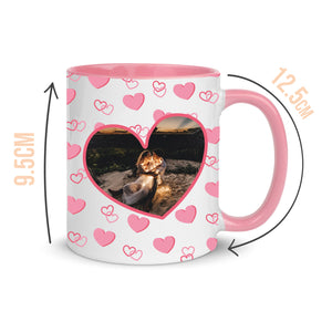
            
                Load image into Gallery viewer, Personalised Valentine Photo Heart Handle Mug
            
        