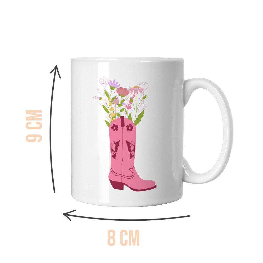 Floral Cowgirl Boot Mug