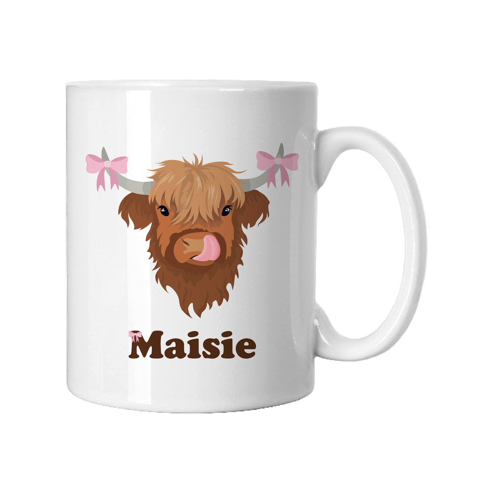 Personalised Coquette Highland Cow Mug