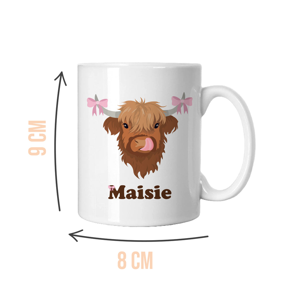 Personalised Coquette Highland Cow Mug