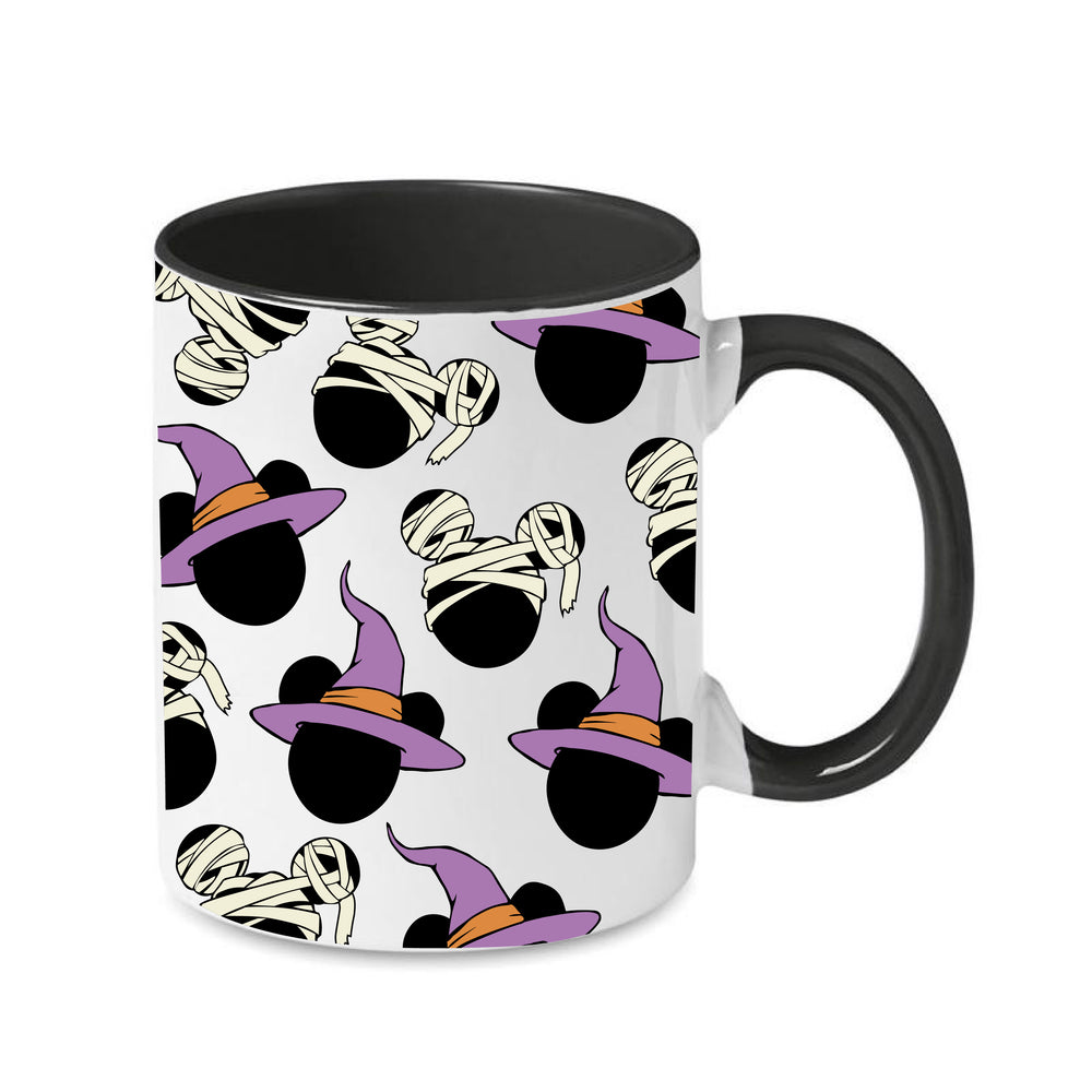 
            
                Load image into Gallery viewer, Franken-Mickey &amp;amp; Witchy Minnie Black Handle Mug
            
        