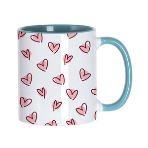 Burgundy Scattered Hearts Mug