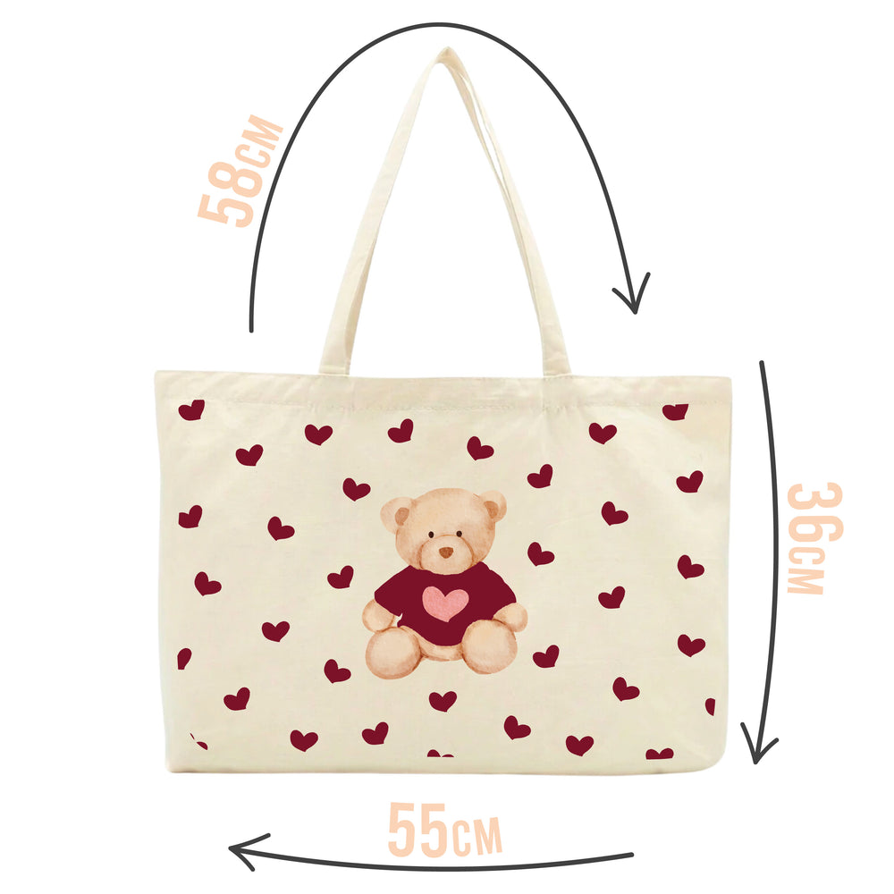 Burgundy Teddy Bear Tote