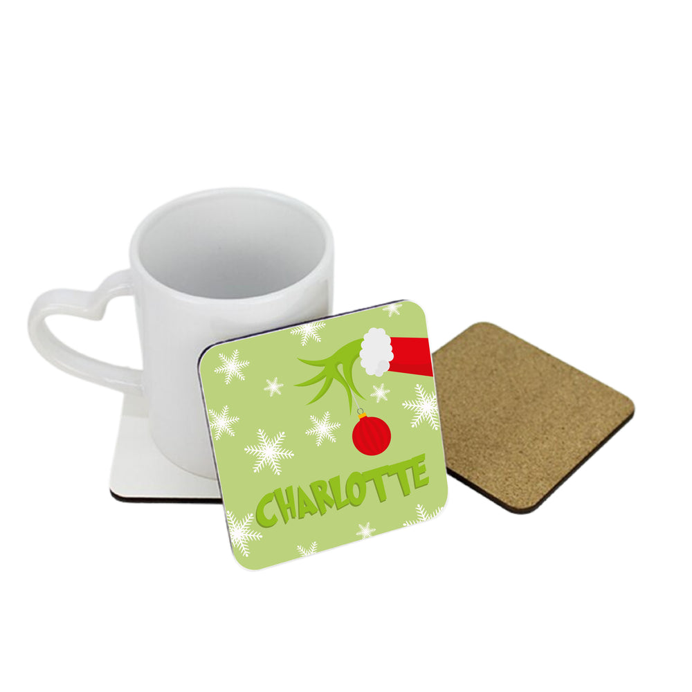 Personalised Grinch Square Coaster