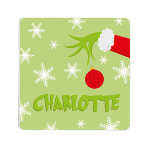 Personalised Grinch Square Coaster