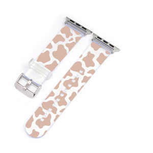 Nude Cow Print Clear Smartwatch Strap
