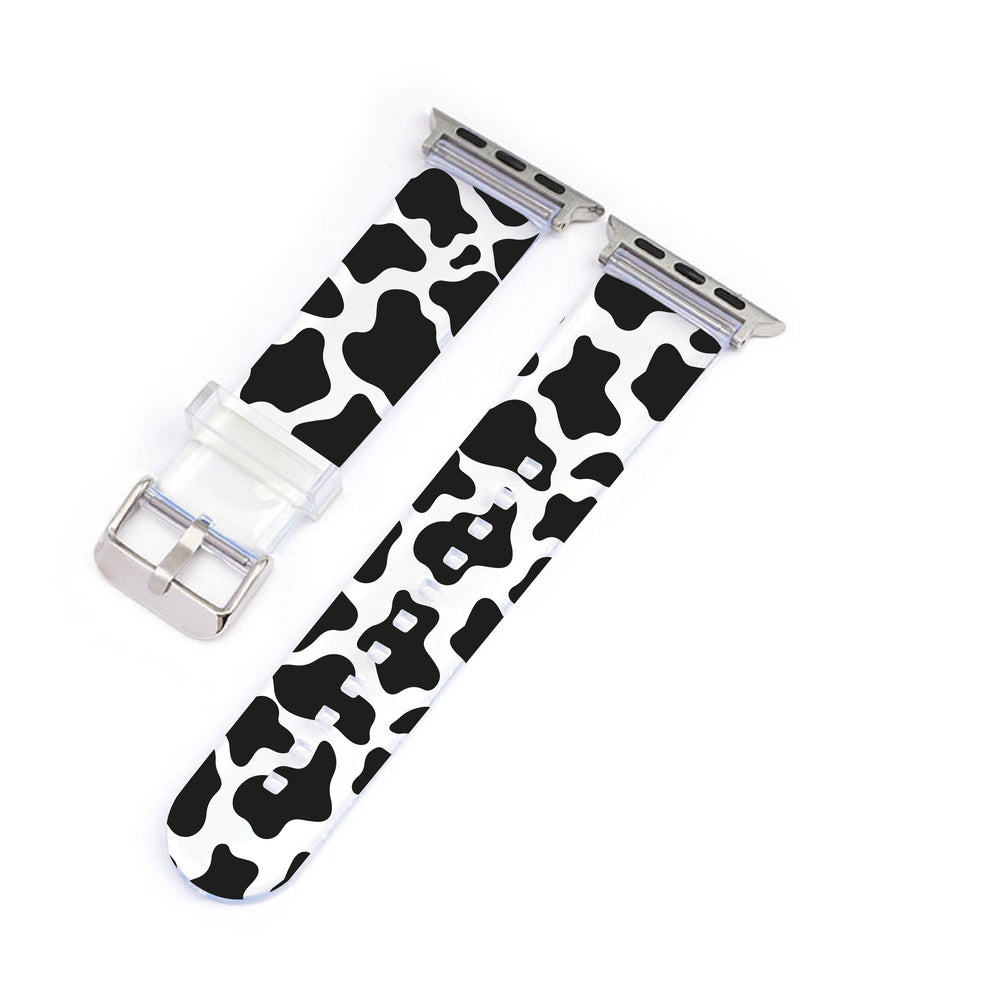 Cow Print Clear Smartwatch Strap