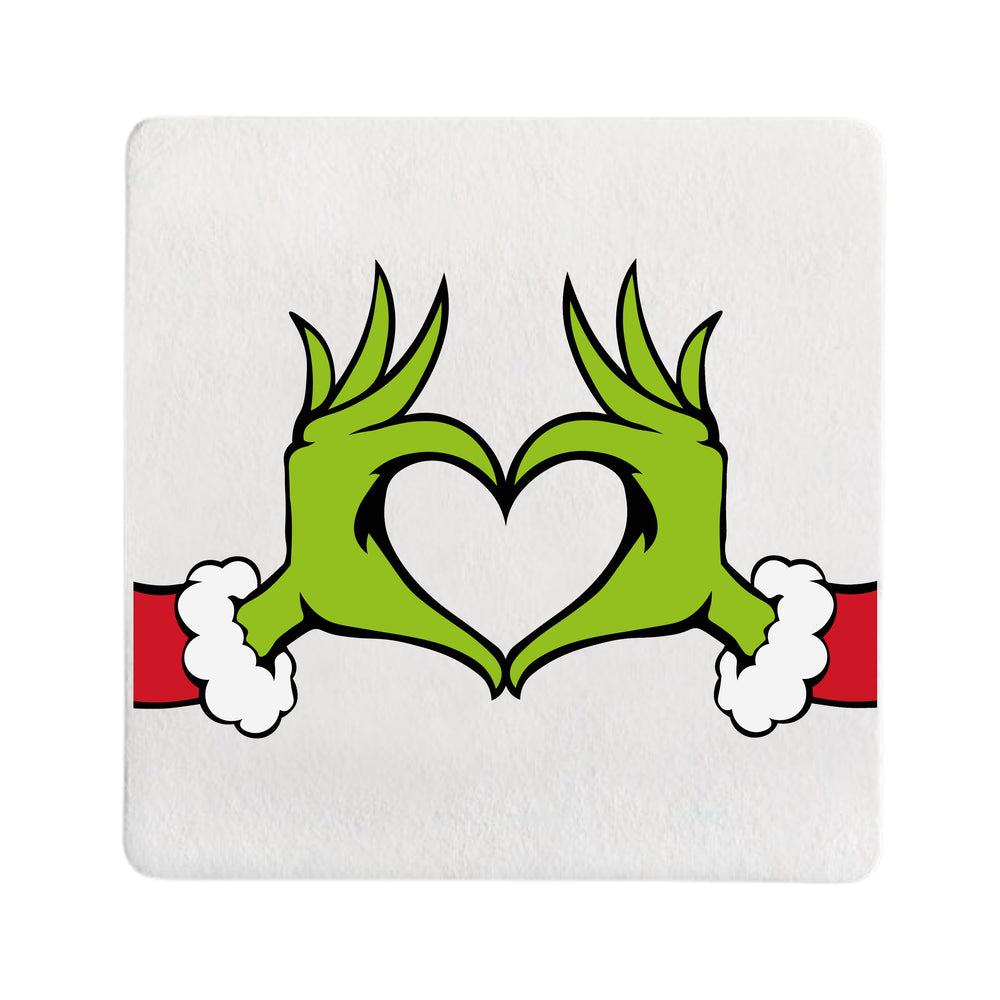 
            
                Load image into Gallery viewer, Grinchy Heart Square Coaster
            
        