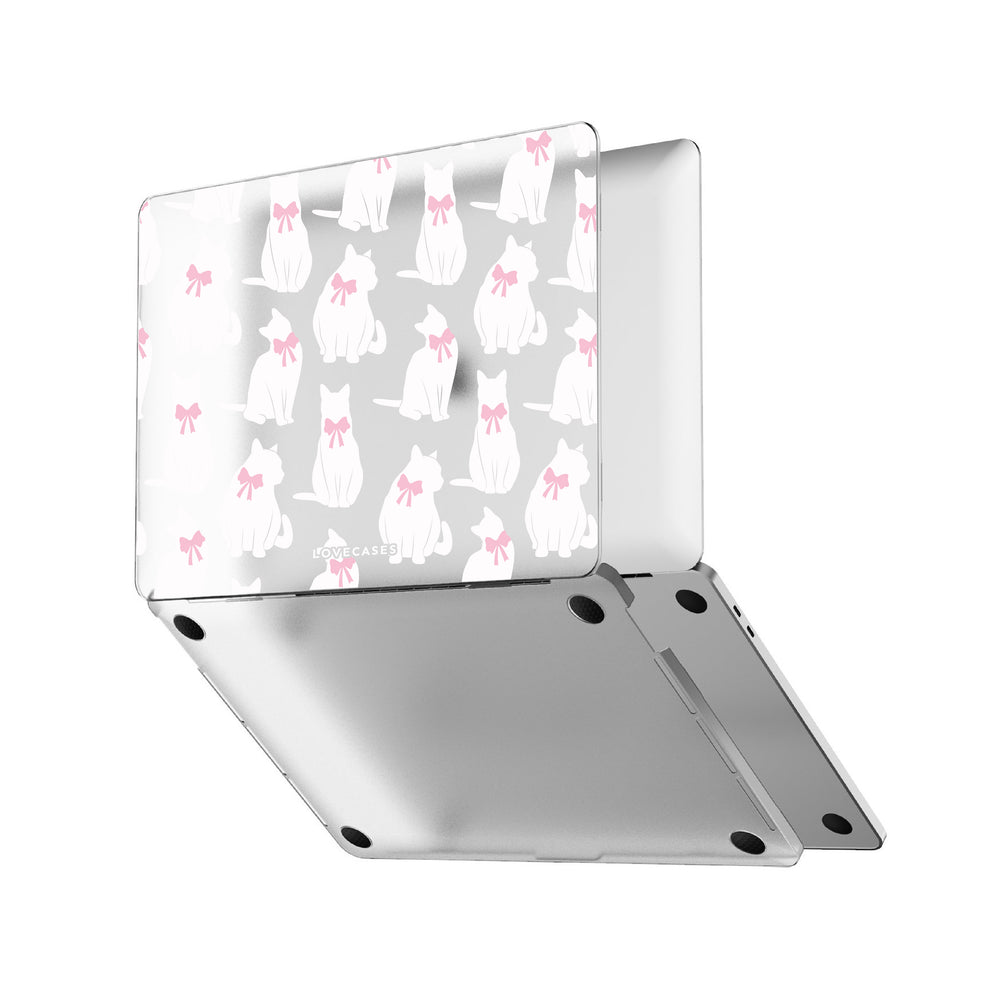 Coquette White Cats MacBook Case