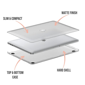 White Hearts MacBook Case