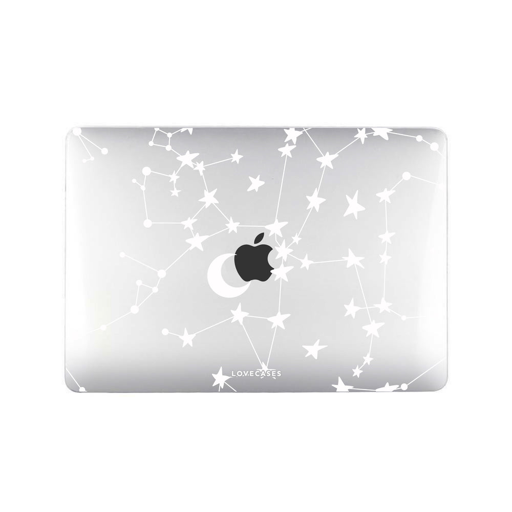 
            
                Load image into Gallery viewer, White Stars &amp;amp; Moons MacBook Case
            
        