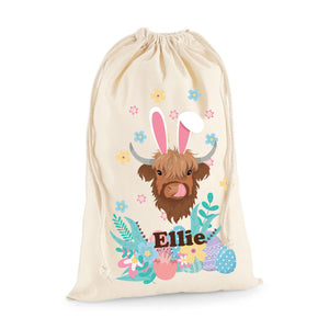 Personalised Highland Cow Easter Sack