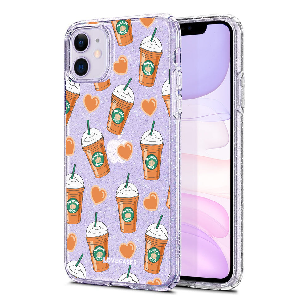 
            
                Load image into Gallery viewer, Pumpkin Spice Frappe Glitter Phone Case
            
        