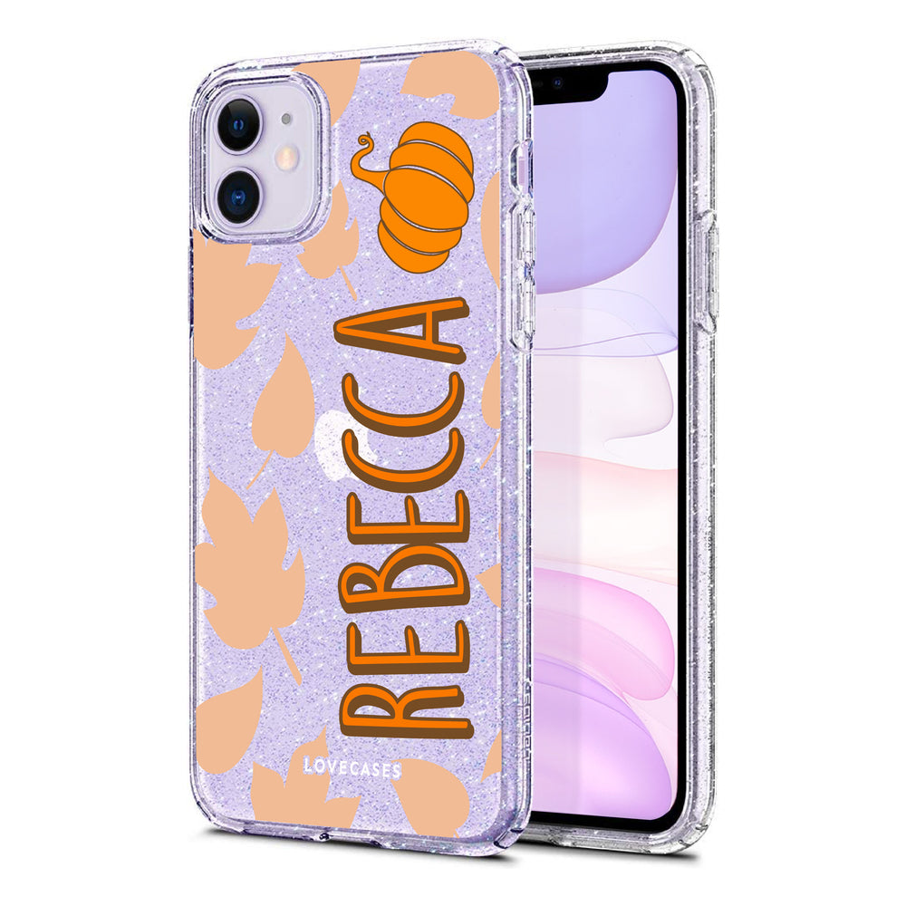 Personalised Pumpkin Spice Glitter Phone Case
