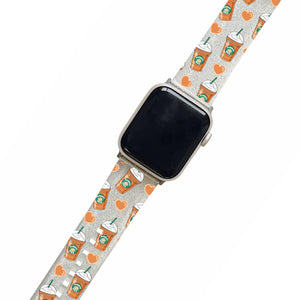 Pumpkin Spice Frappe Clear Glitter Smartwatch Strap