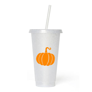 Pumpkin Frosted Glitter Tumbler Cup