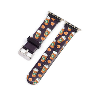 Pumpkin Spice Frappe Black Smartwatch Strap