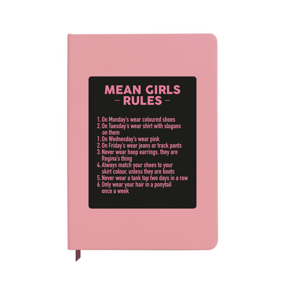 Mean Girls Rules Pink Notebook