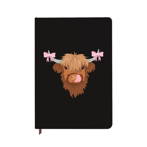 Bonnie the Highland Cow Black Notebook