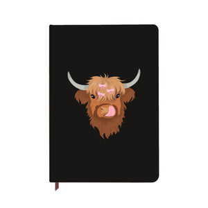 Connie the Highland Cow Black Notebook