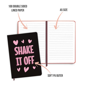 Shake It Off Black Notebook