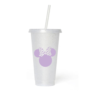 Pastel Mickey & Minnie Frosted Glitter Tumbler Cup