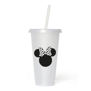 Pastel Mickey & Minnie Frosted Glitter Tumbler Cup