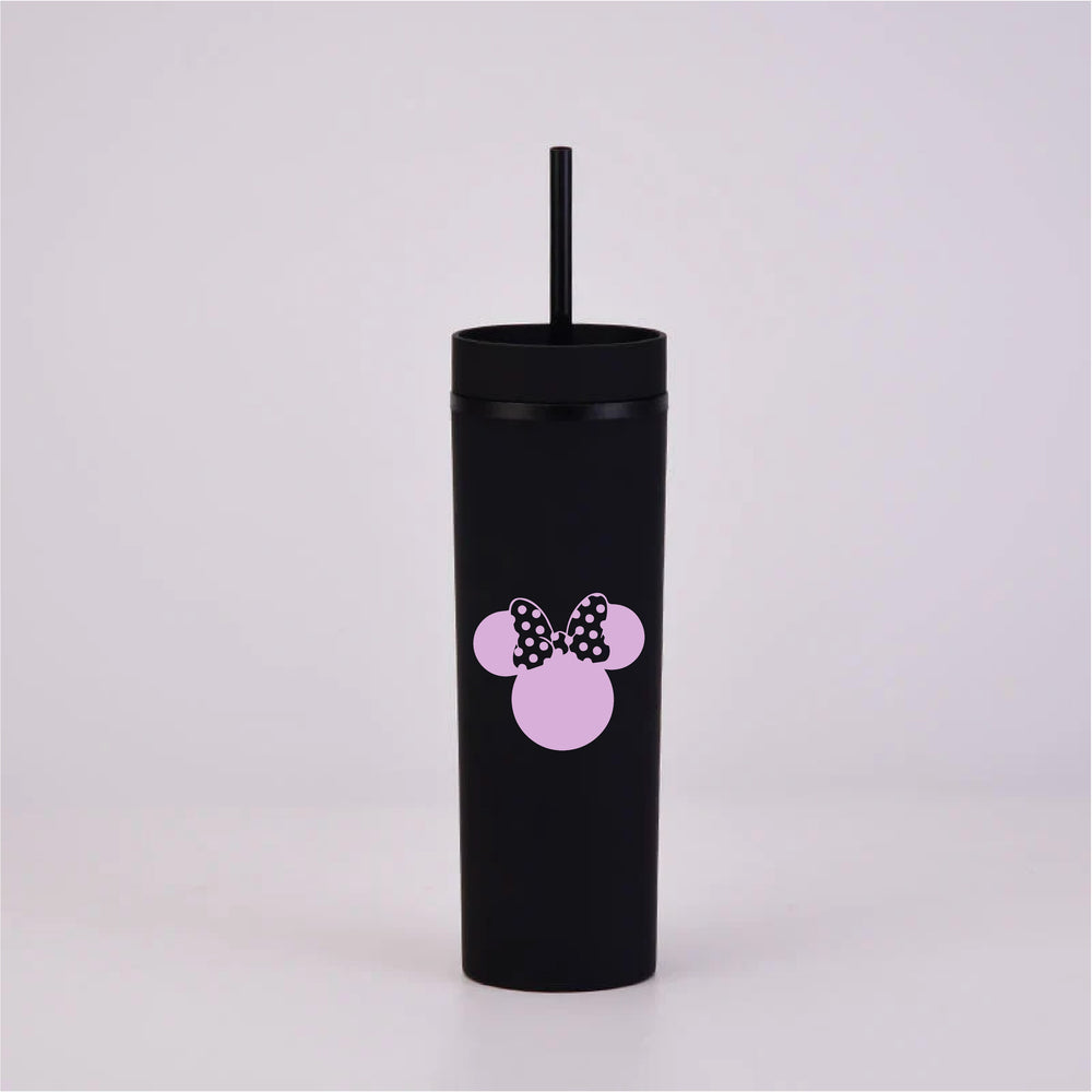 Pastel Minnie Black Skinny Tumbler