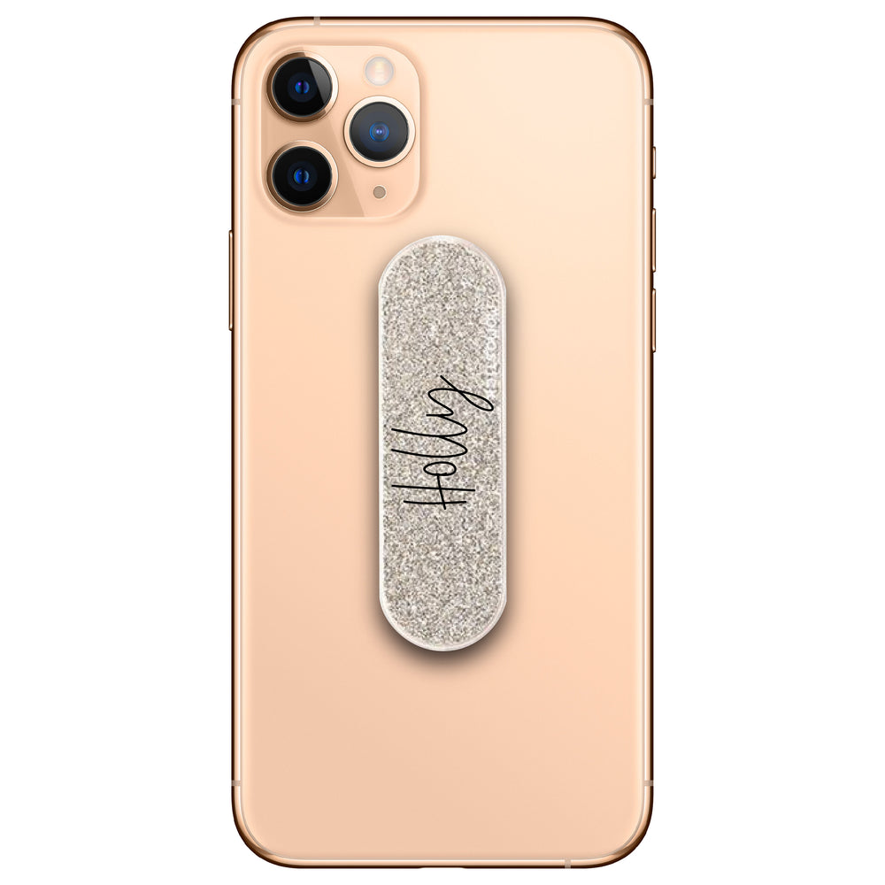 Personalised Handwritten Name Glitter Phone Loop