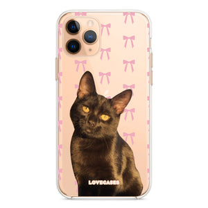 Personalised Pink Bows Pet Portrait Phone Case