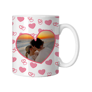 Personalised Valentine Photo Heart Handle Mug