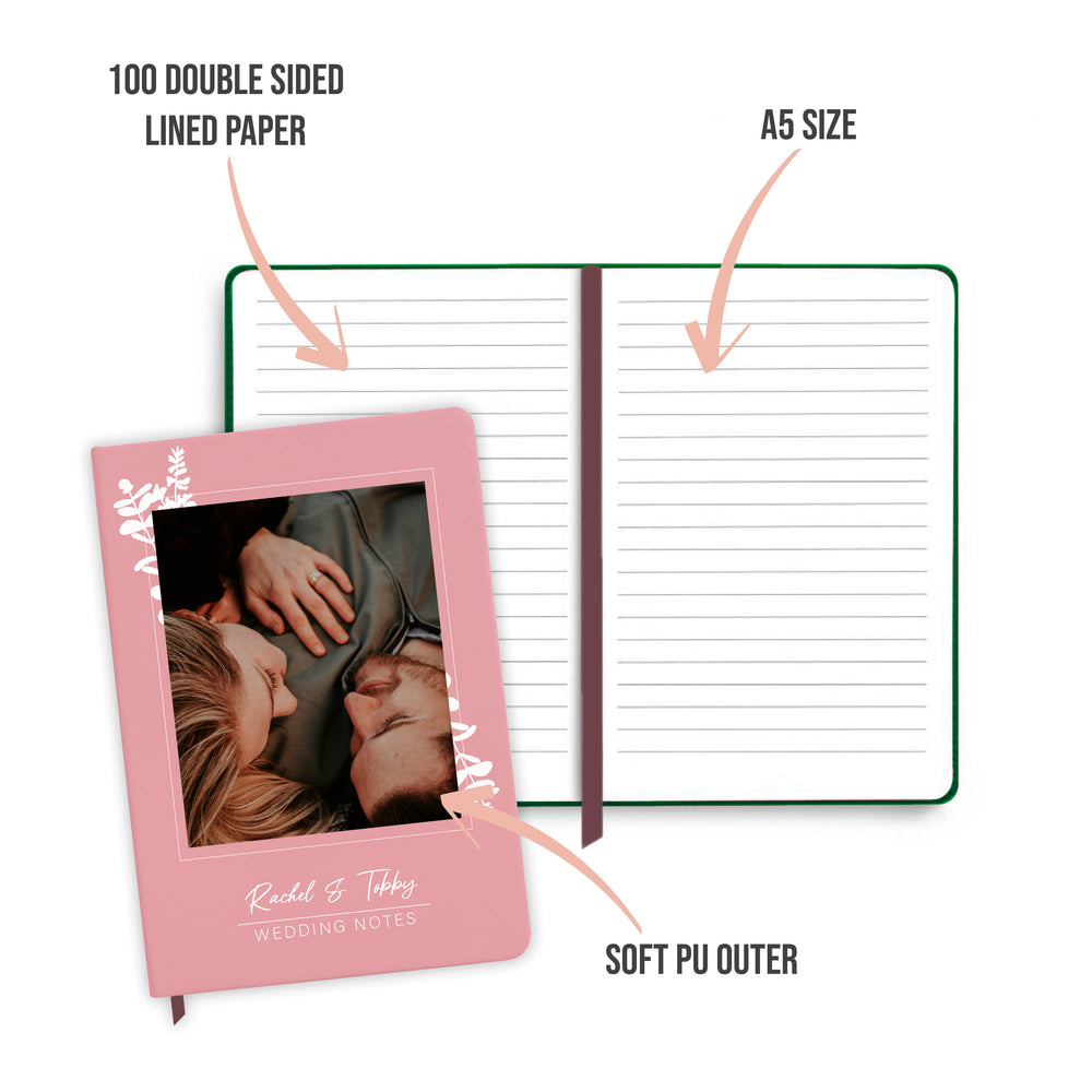 Personalised Wedding Notes Pink Notebook