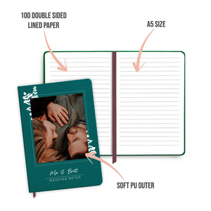 Personalised Wedding Notes Teal Notebook