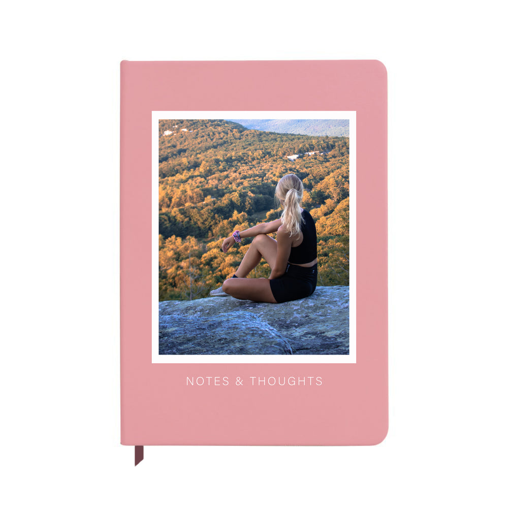 Personalised Square Photo Pink Notebook