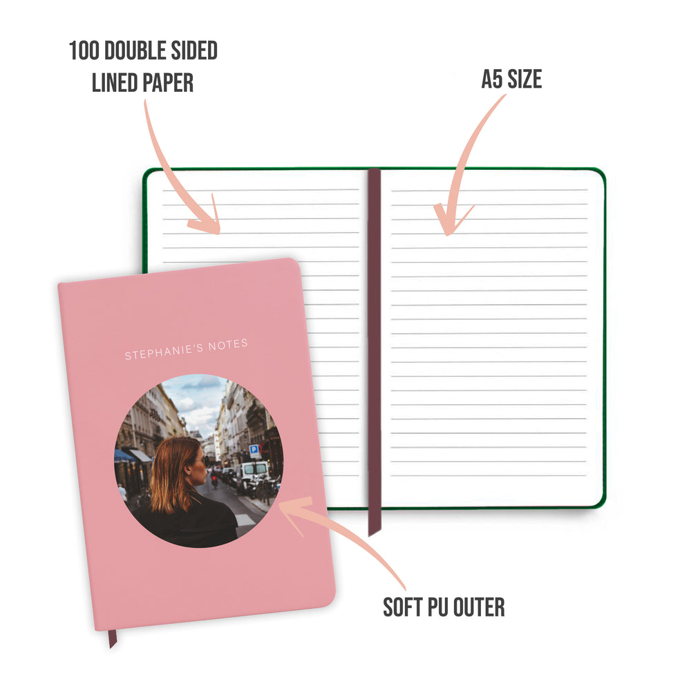 
            
                Load image into Gallery viewer, Personalised Photo Pink Notebook
            
        