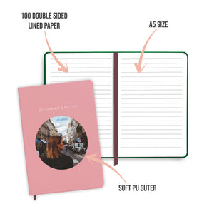 Personalised Photo Pink Notebook