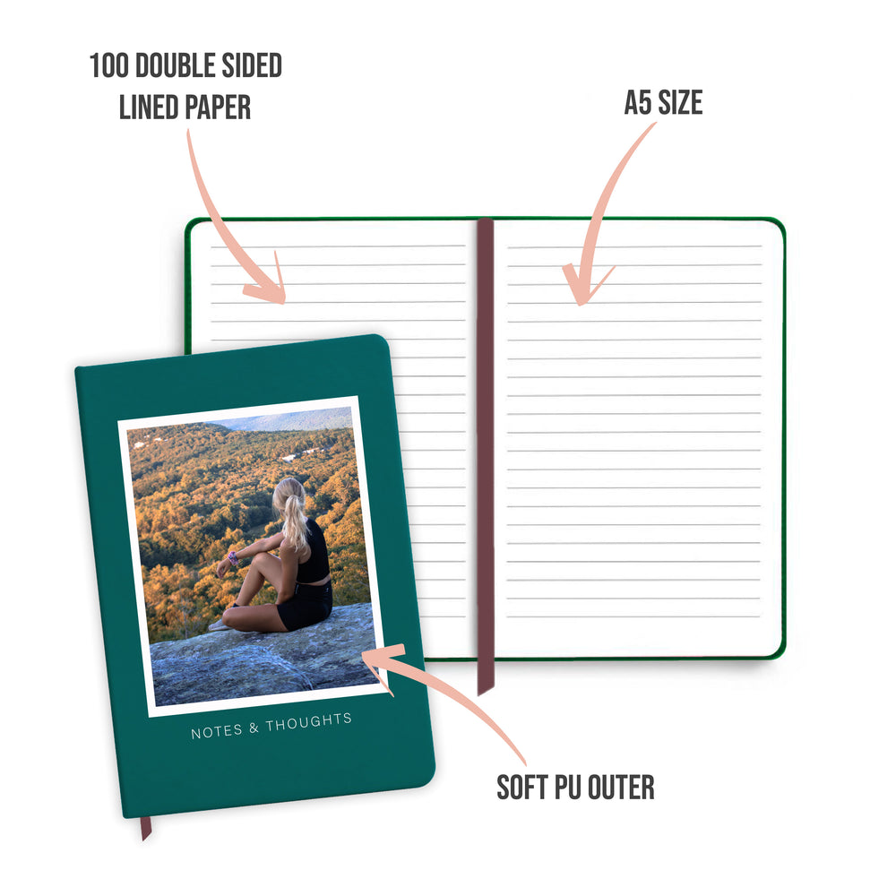 
            
                Load image into Gallery viewer, Personalised Square Photo Teal Notebook
            
        