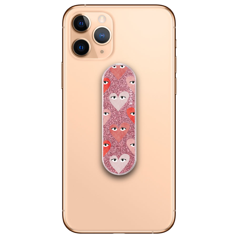 Heart Eyes Glitter Phone Loop