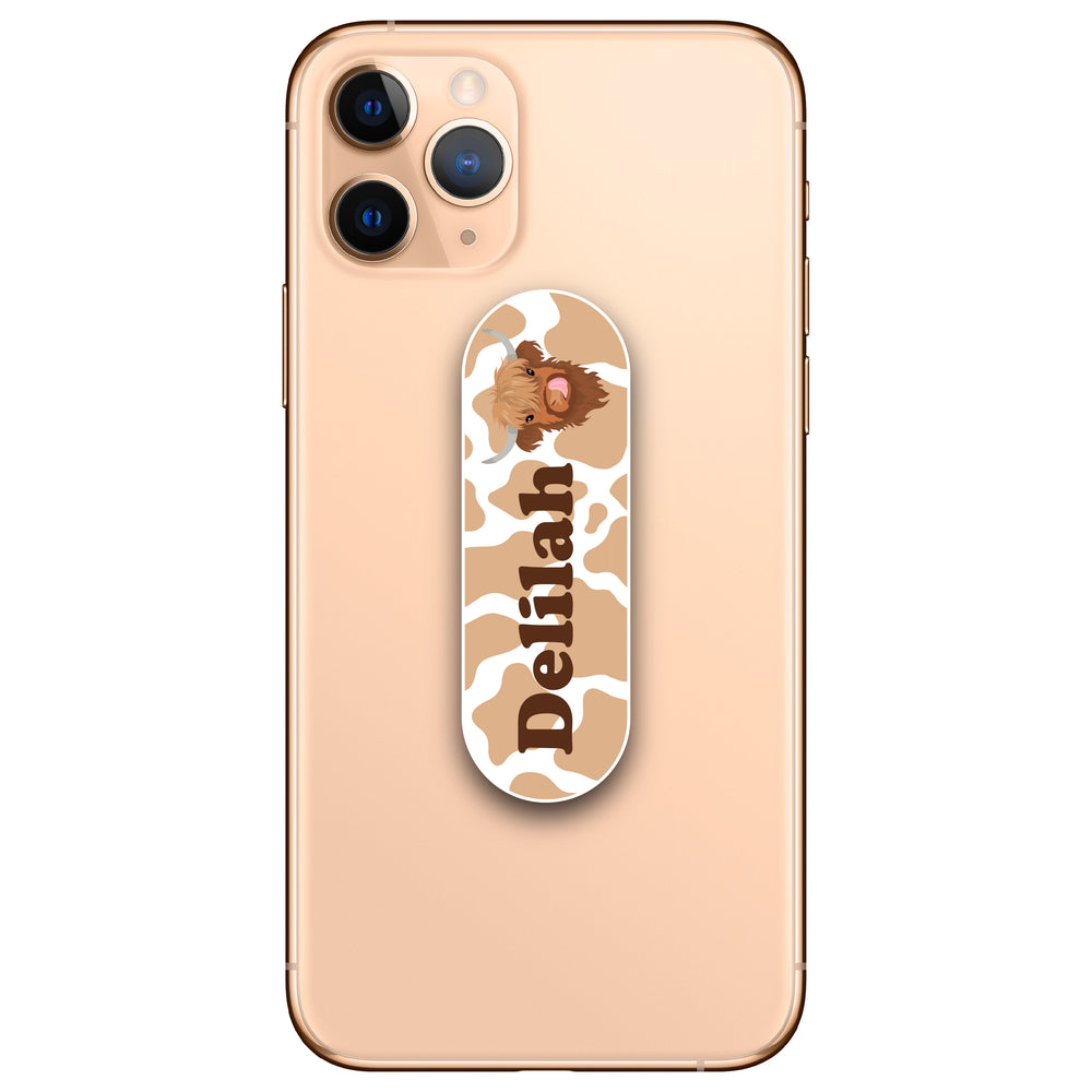 Personalised Highland Cow Phone Loop