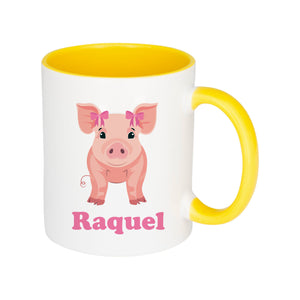 Personalised Coquette Pig Mug