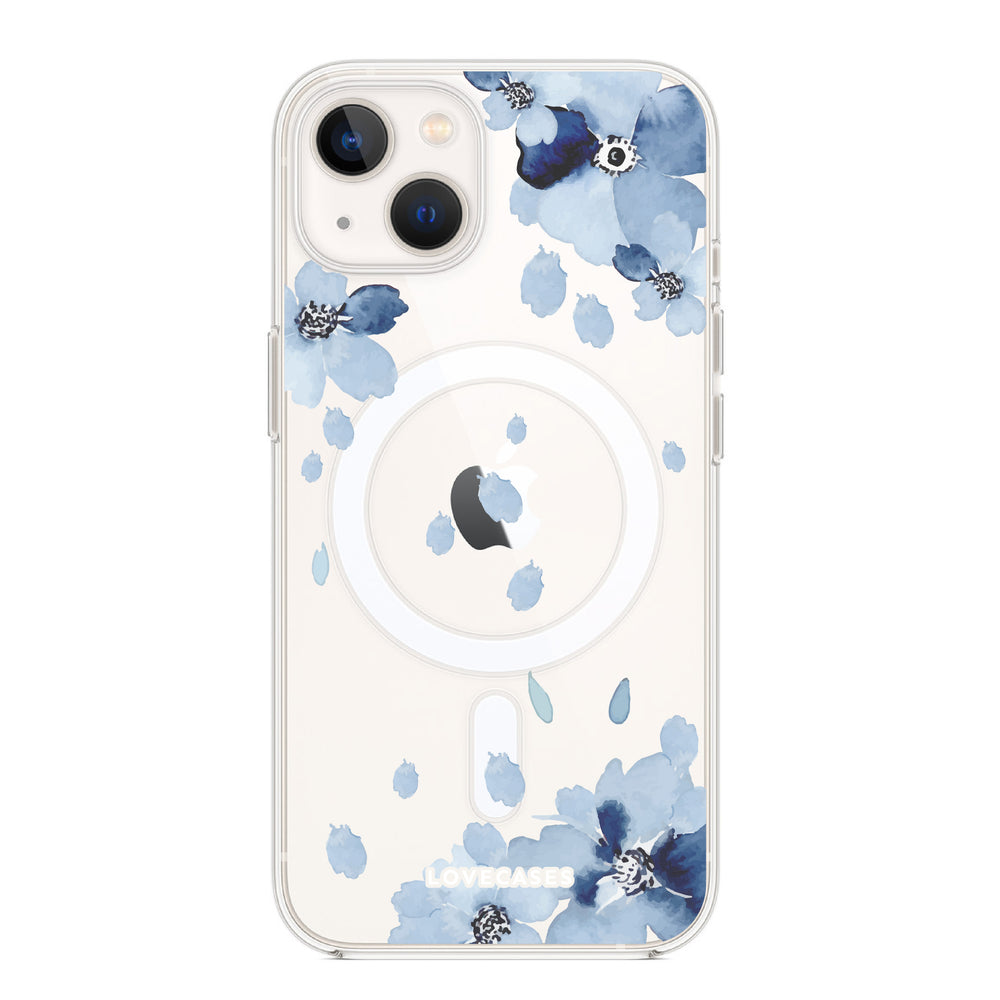 Magsafe Blue Floral Clear Tough Case