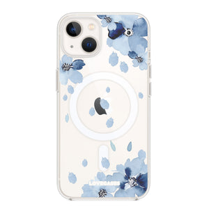 Magsafe Blue Floral Clear Tough Case