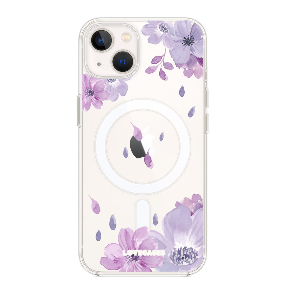 Magsafe Purple Floral Clear Tough Case