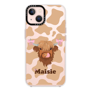 Personalised Coquette Highland Cow Premium Phone Case