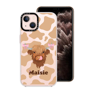 Personalised Coquette Highland Cow Premium Phone Case