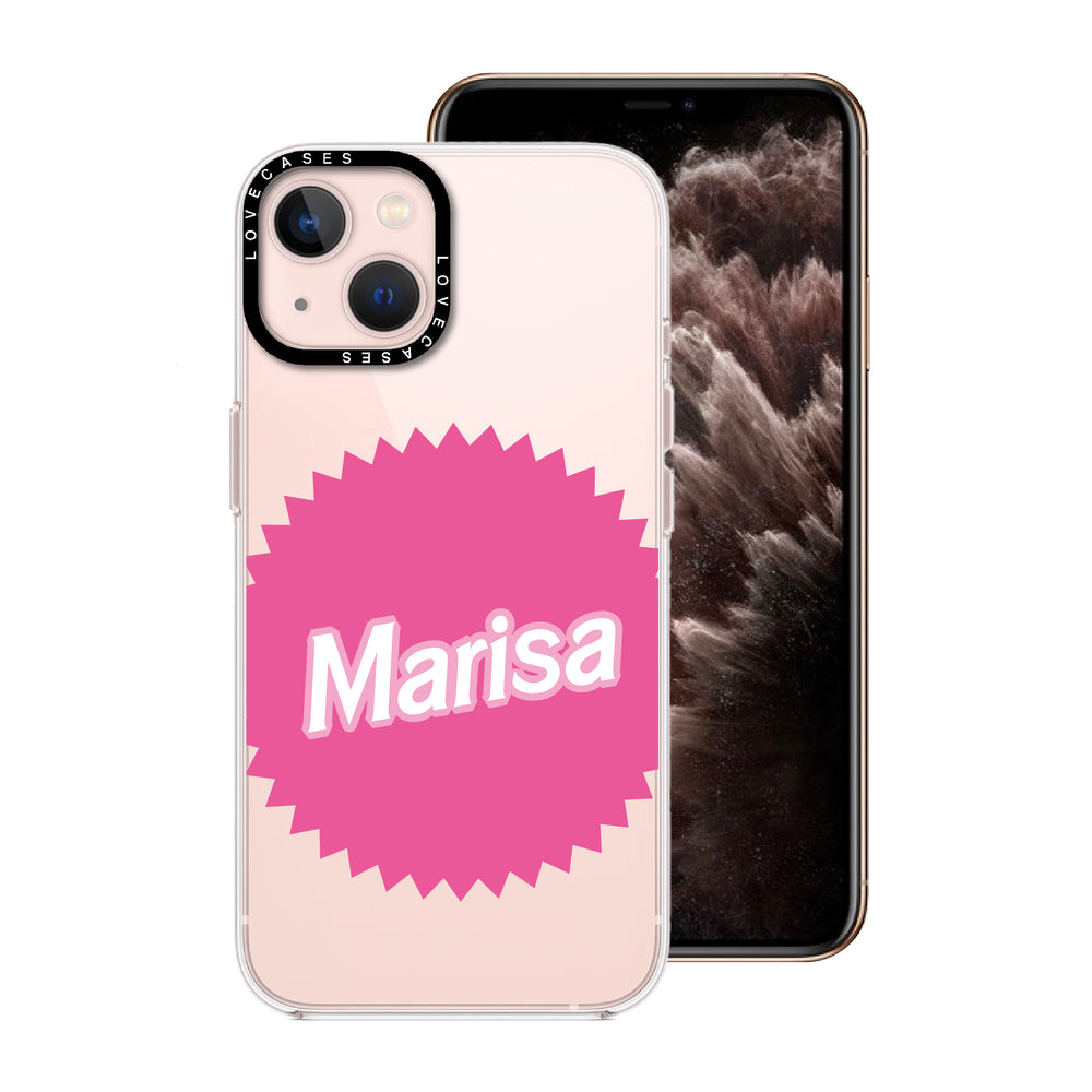 Personalised Pink Badge Name Premium Phone Case