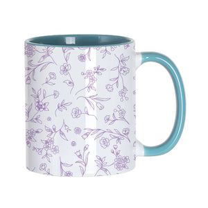 Purple Floral Pattern Mug