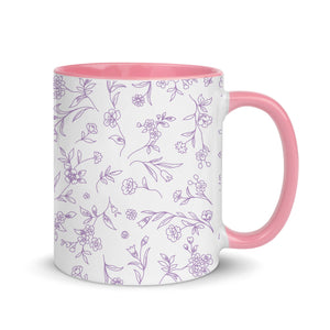 Purple Floral Pattern Mug